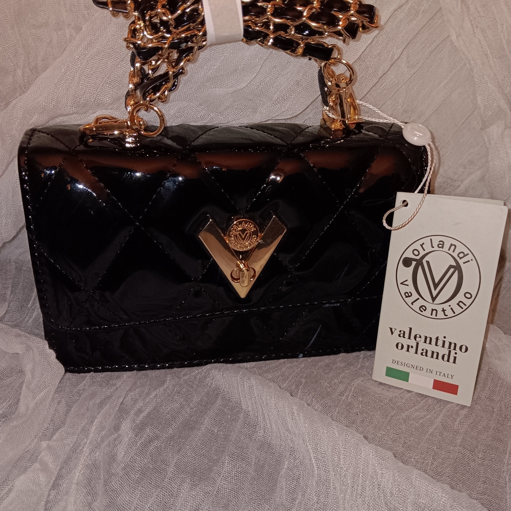 Valentino Orlandi Black Quilted Leather Bag